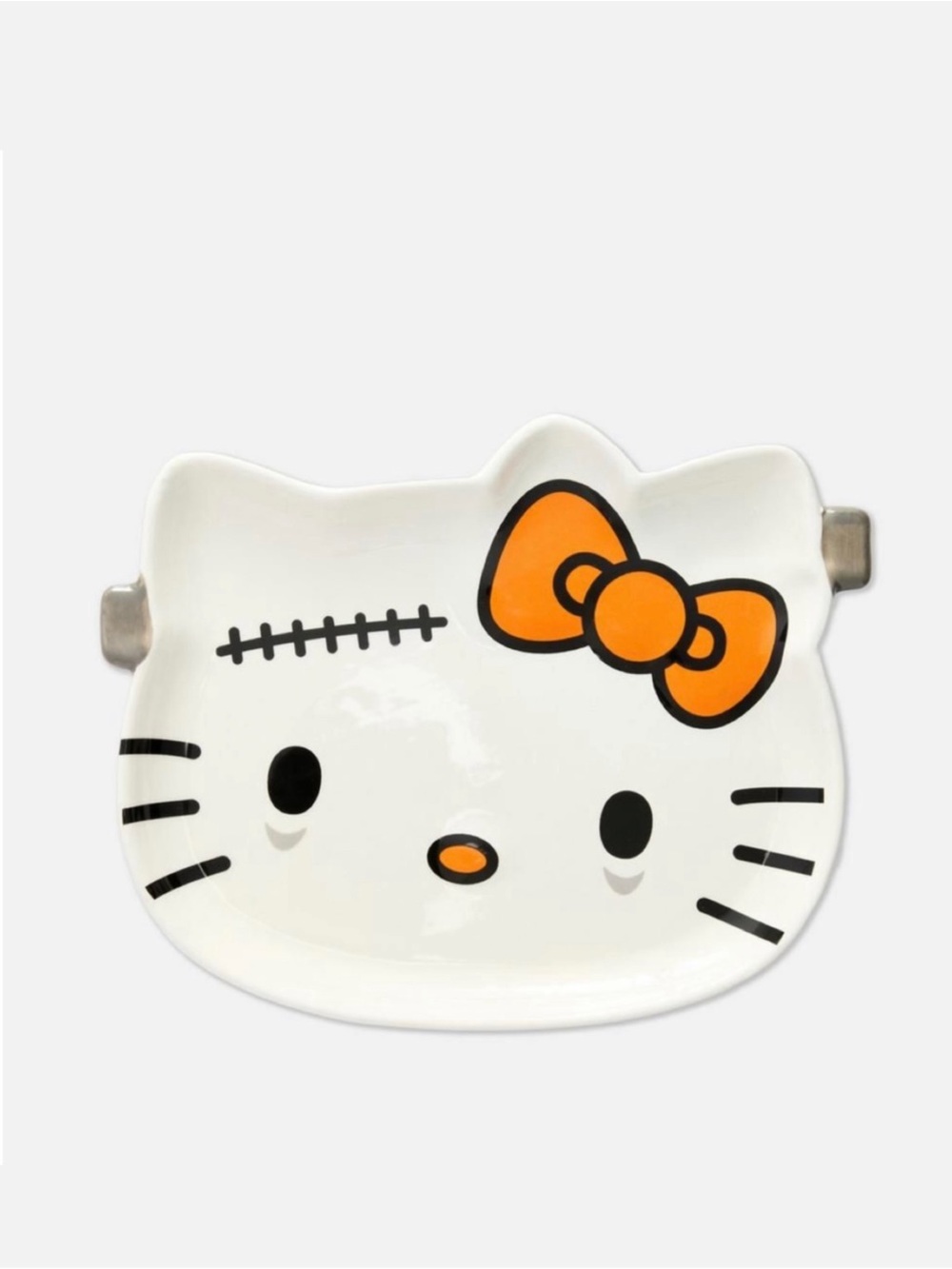 Hello Kitty Halloween Ceramic Plate Orange Bow Sanrio